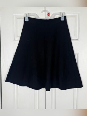 Sioni Black A-Line Knit Skirt